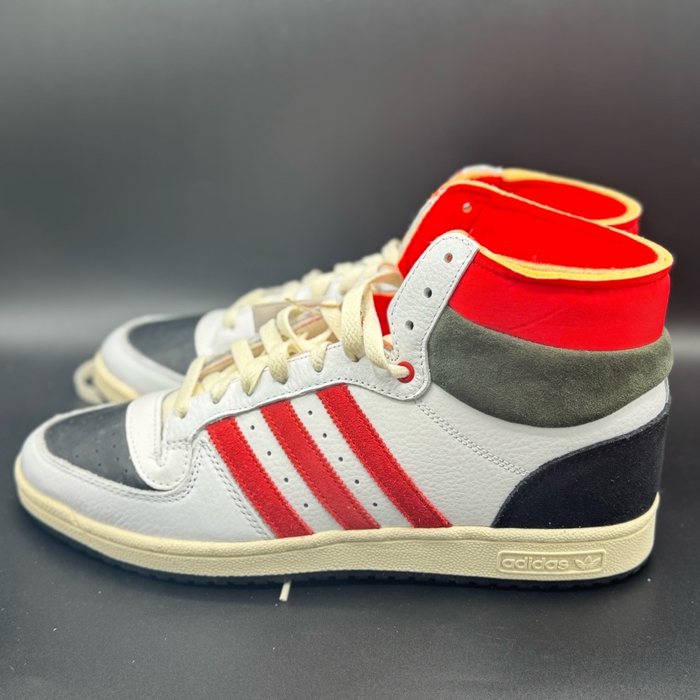 Adidas Men's White and Red Sneakers